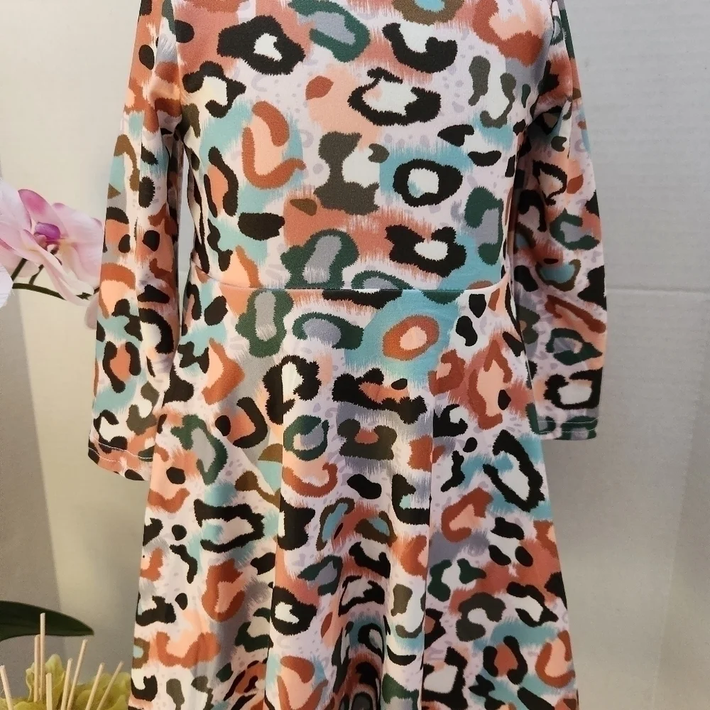 Curtsy & Bows Animal Print Fit & Flare  Girl's Dress, Size 4T, NWT